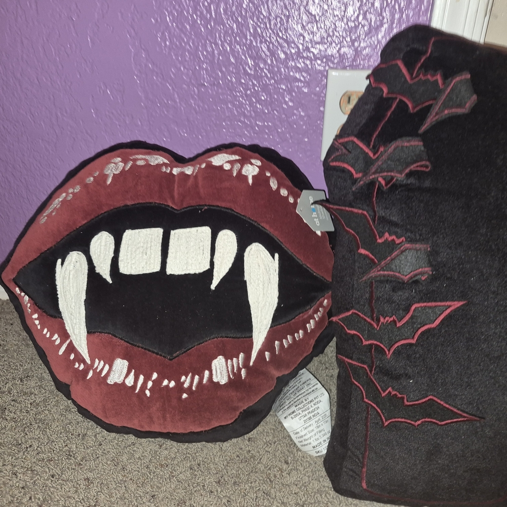 Vampire halloween themed decor pillows